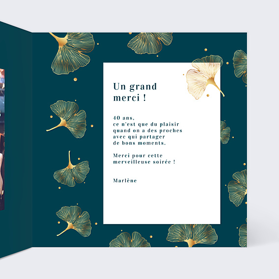 Remerciements Anniversaire Délicats Ginkgos