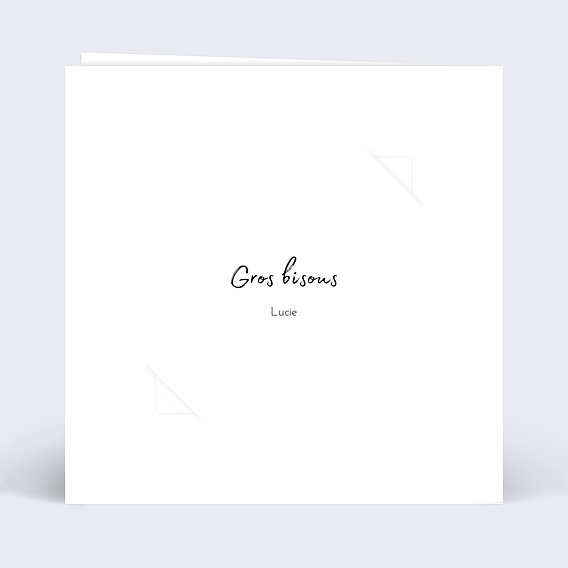 Carte remerciement anniversaire Pêle Mêle Coeur avec graines Verso