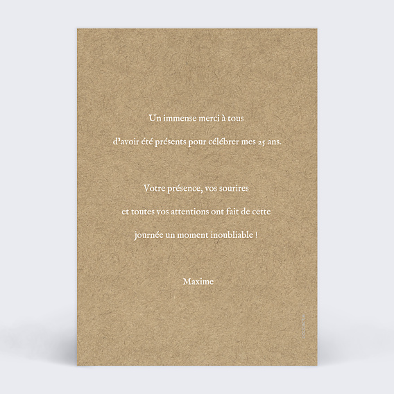 Remerciements Anniversaire Liseré