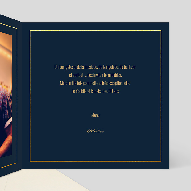 Carte de Remerciements Anniversaire Guinguette Intérieur Droit