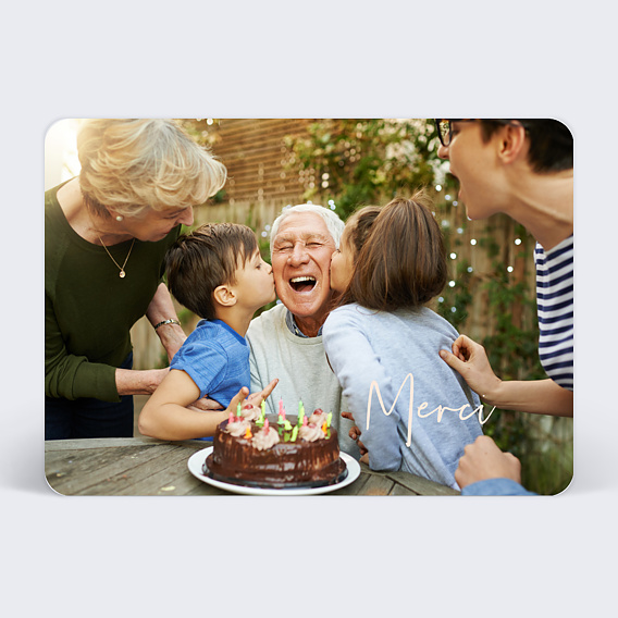 Carte remerciement anniversaire Bandeau Recto