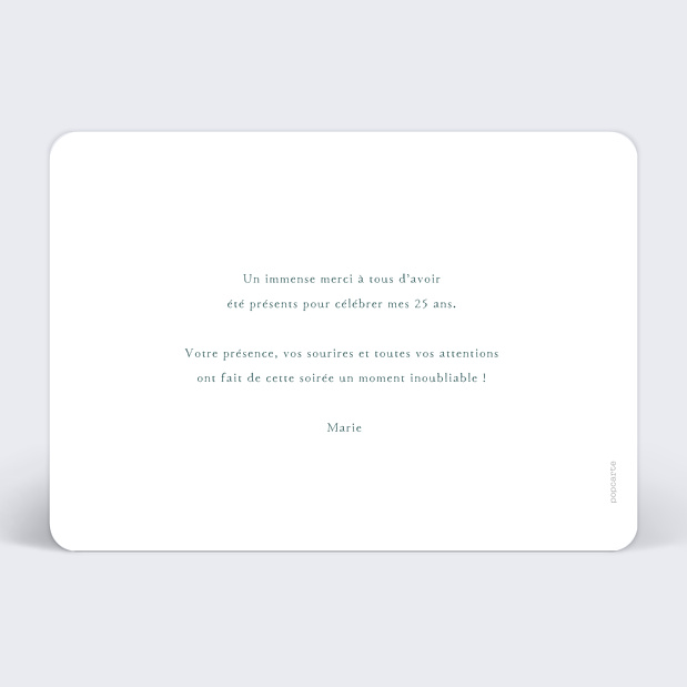 Remerciements Anniversaire Merci Typographie Verso