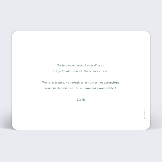 Remerciements Anniversaire Merci Typographie