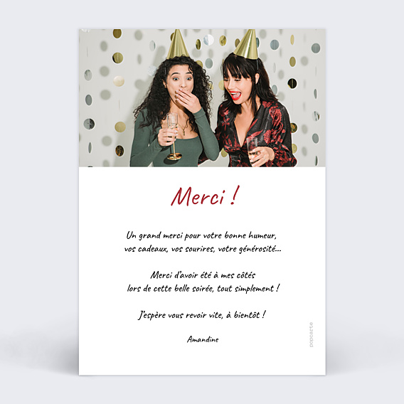 Remerciements Anniversaire Portrait en illustration minimaliste