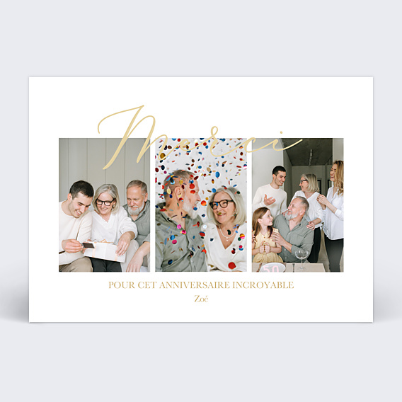 Remerciements Anniversaire Triptyque festif