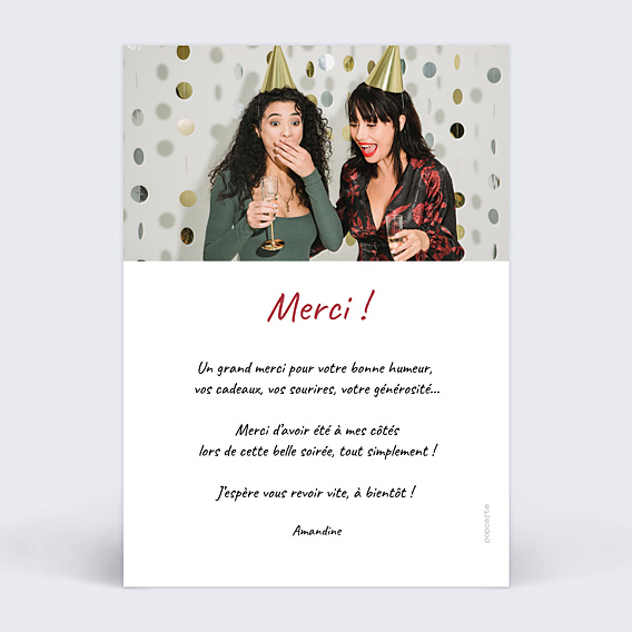 Remerciements Anniversaire Portrait en illustration minimaliste