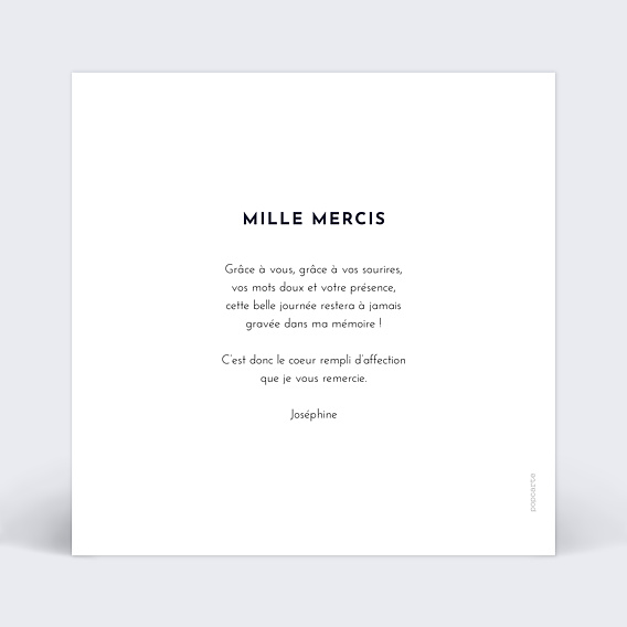 Carte remerciement anniversaire Rétrospective Photomaton Verso