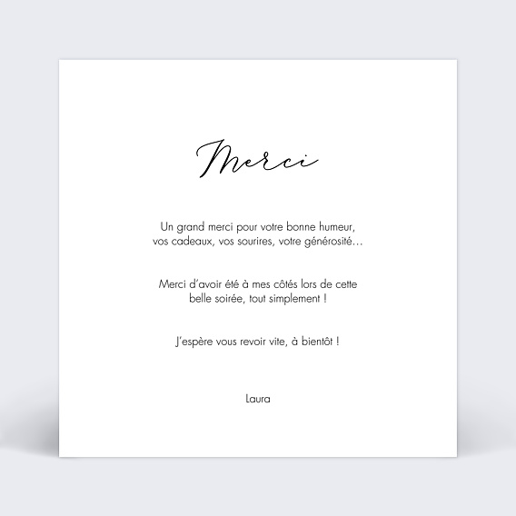 Carte remerciement anniversaire Votre Photo ici Verso