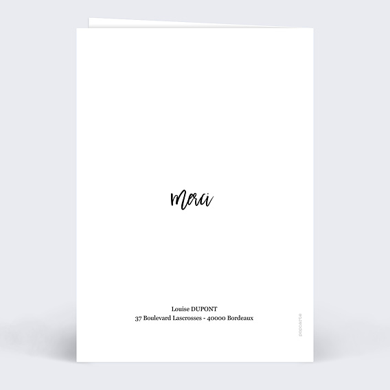 Carte remerciement anniversaire Multiphoto Chic Verso