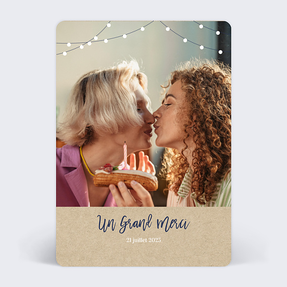 Carte remerciement anniversaire Souvenirs souvenirs