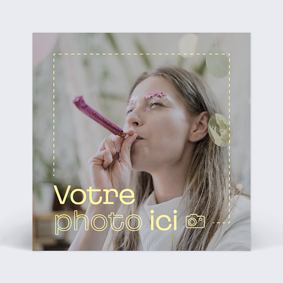 Carte remerciement anniversaire Votre Photo ici