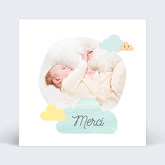 Remerciements Baptême Nuages doux