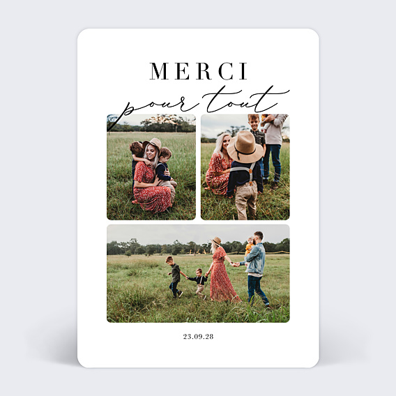 Remerciements Baptême Grande Typo Merci