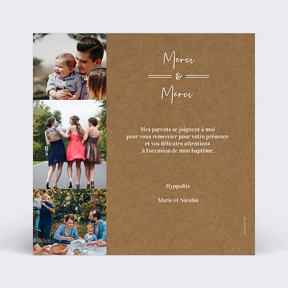Remerciements Baptême Bohème
