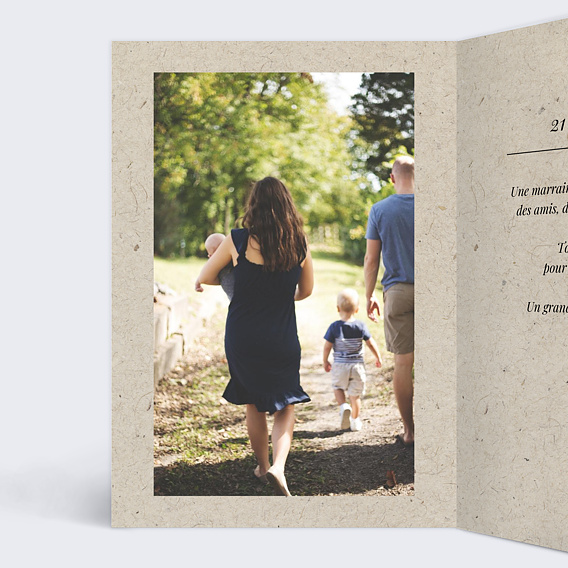 Carte remerciement baptême Esprit Chiné IV Intérieur Gauche