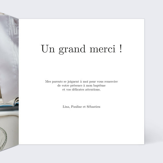 Remerciements Baptême Merci Noir