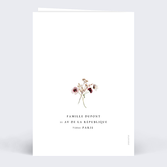 Remerciements Baptême Couronne de Fleurs Sauvages