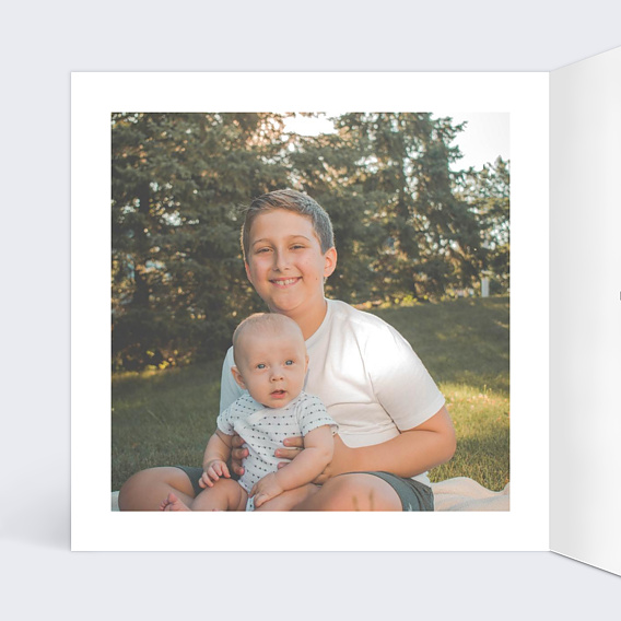 Carte remerciement baptême Remerciements Nature Intérieur Gauche