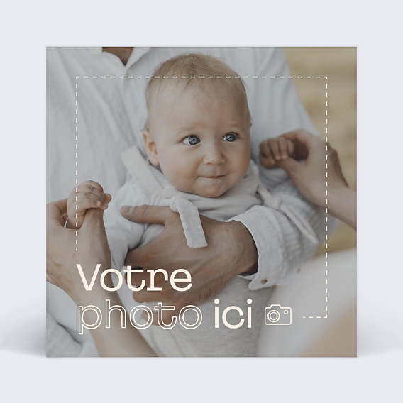 Carte remerciement baptême Votre Photo ici
