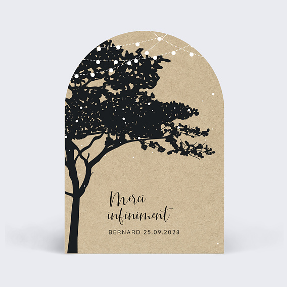 Carte remerciement décès Arbre kraft