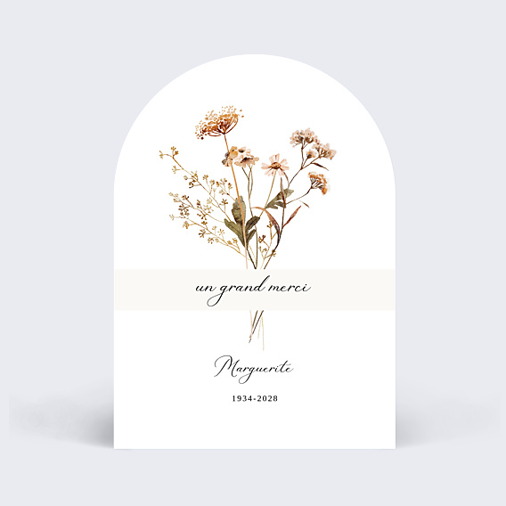 Remerciements Décès Bouquet de Fleurs