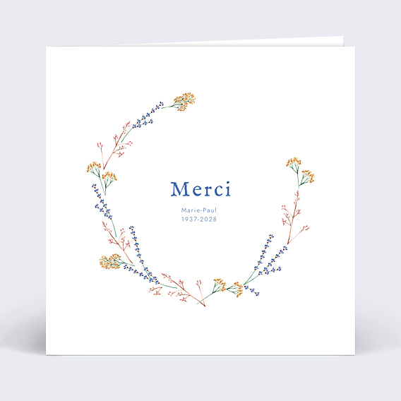 Remerciements Décès Couronne Minimaliste