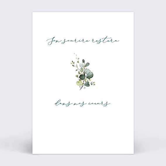 Carte remerciement décès Brins d'Herbarium Verso