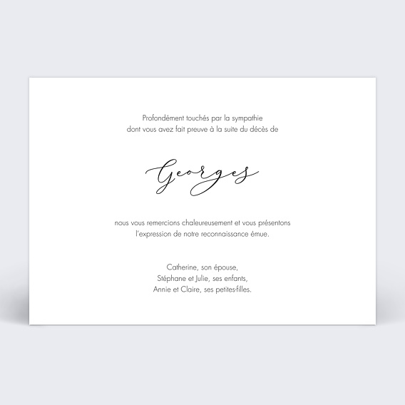 Carte remerciement décès Votre Photo ici Verso
