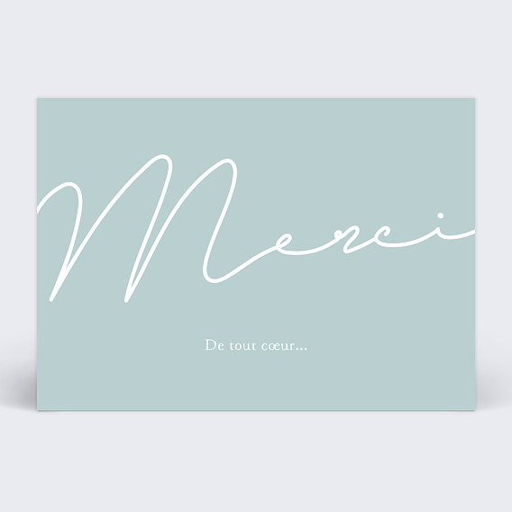 Carte remerciement décès Merci Typographique Recto