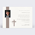 Carte remerciement décès Croix et photo