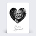 Carte remerciement décès Photo Coeur