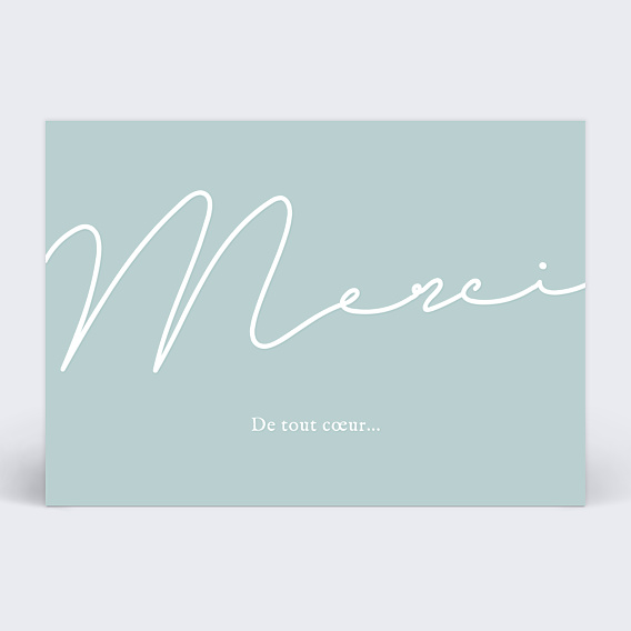 Carte remerciement décès Merci Typographique