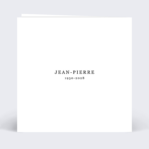 Carte remerciement décès Calligraphie Merci Verso