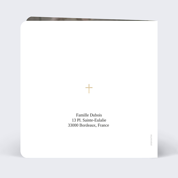 Carte remerciement décès Couronne Ocre Eucalyptus Verso