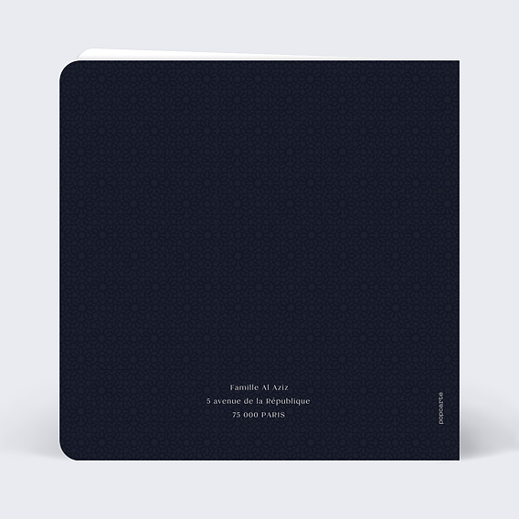 Carte remerciement décès Croissant Islam Verso