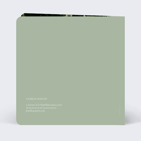 Carte remerciement décès Soliflore Verso