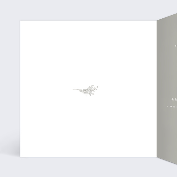 Carte remerciement décès Quiétude Intérieur Gauche