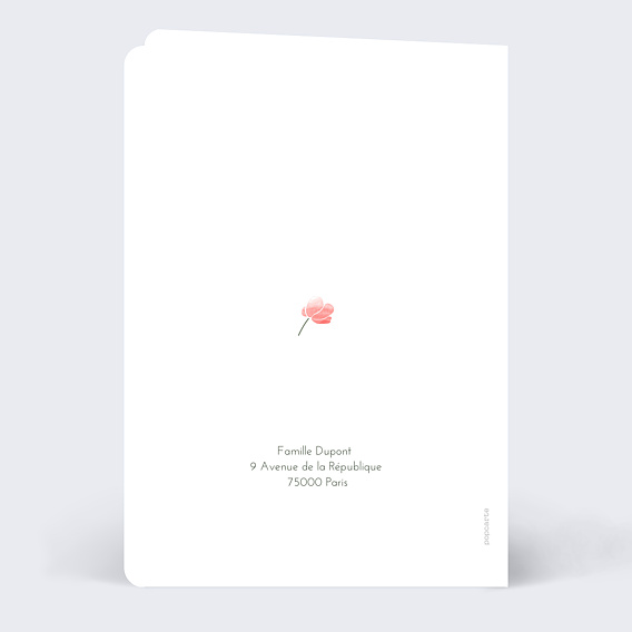 Carte remerciement décès Coquelicots Verso