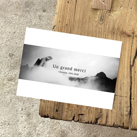 Carte remerciement décès Panoramique Après 1
