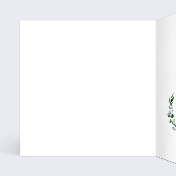 Carte remerciement décès Couronne Eucalyptus Intérieur Gauche