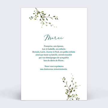 Carte remerciement dcs Brins d'Herbarium