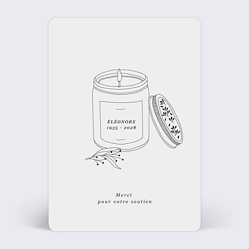 Carte remerciement dcs Dlicate Lumire