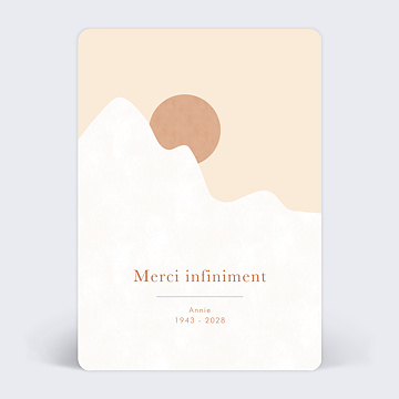 Carte remerciement dcs Montagne Blanche