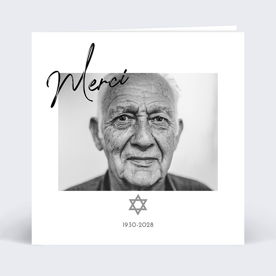 Carte remerciement décès Signature I Recto