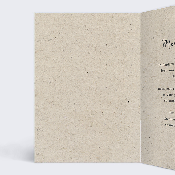 Carte remerciement décès Photomaton Nature Intérieur Gauche