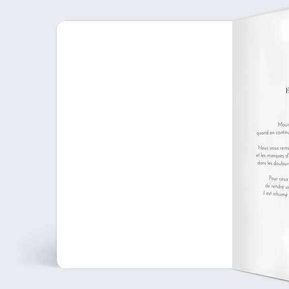 Carte remerciement décès Coquelicots Intérieur Gauche