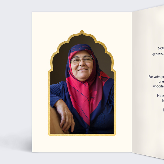 Carte remerciement décès Rêve Oriental Intérieur Gauche