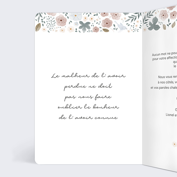 Remerciements Décès Frise Fleurie