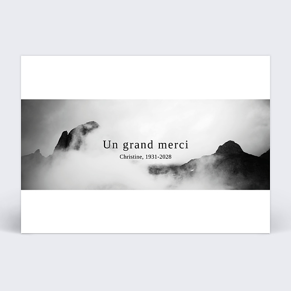 Carte remerciement décès Panoramique Recto