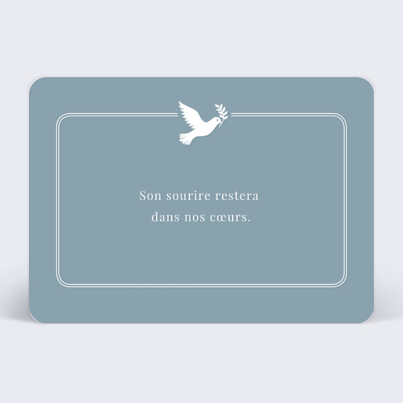 Carte remerciement décès Douce Colombe